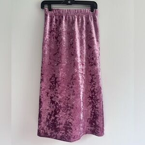 Velvet Velour midi Retro 90s Y2K Skirt pink/purple Small